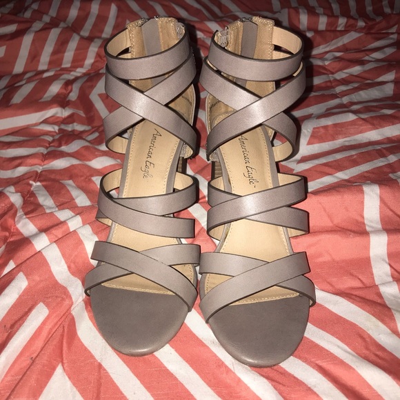 Criss Cross Strappy Open Toe Chunky Heel MAUVE - Picture 4 of 5